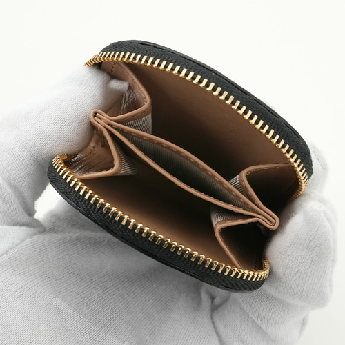 国産カーフレザー 小銭入れ 丸型 本革 コインケース (黒) 小銭 国産カーフレザー 小銭入れ 丸型 本革 コインケース (黒) 小銭
