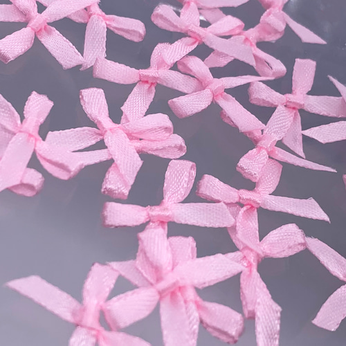 ネイルパーツ リボン ピンク 20mm 小さめ 50個 蝶々結び 3D