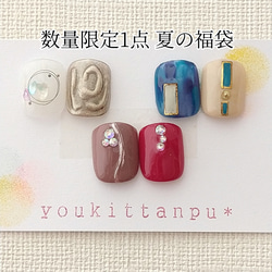 ＼先着1名／「Creema限定 福袋」親指フットネイル福袋 大人上品＊即日発送 現品販売 ネイルチップ 親指ペディ 春夏 1枚目の画像