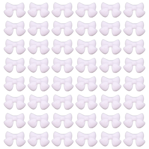 ネイルパーツ リボン デコパーツ ネイルパーツ リボン ホワイト 7mm 艶消し 50個 ミニ 3D 蝶々