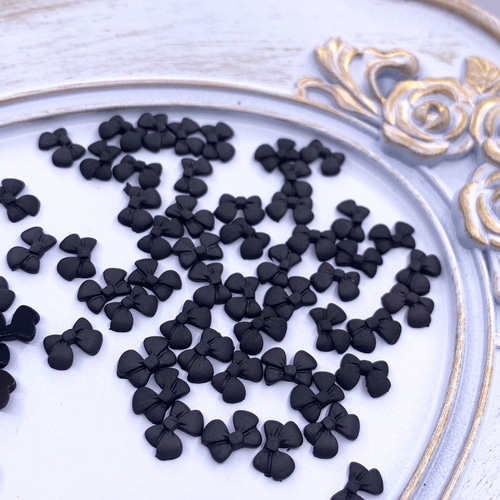 ▶︎ネイルパーツ/リボン/ブラック/P-07 公式 ▶︎ネイルパーツ/リボン