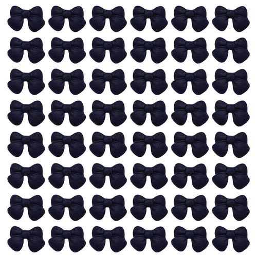 商品説明必読!!りぼんネイルパーツ❤︎黒 ネイルパーツ リボン 黒 7mm 艶消し 50個 ミニ 3D 立体 蝶々結び