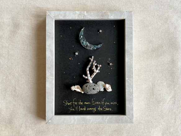 水の中の月✴︎シーグラスアート 壁掛けタイプ その他アート Gracias