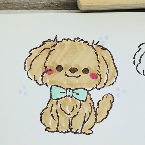 消しゴムはんこ♪ 233 トイプードル プードル お座り イヌ リボン