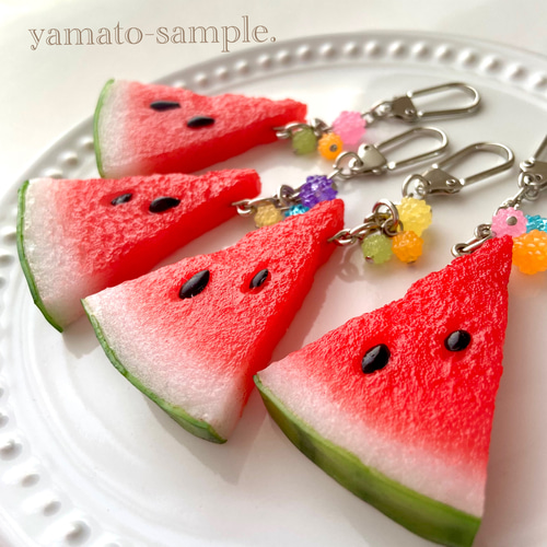 夏だ！ スイカだ！ キーホルダー 食品サンプル スイーツアクセサリー