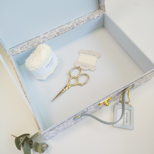 トランクBOX(カルトナージュ、リバティ Arona シルキーグレー） フリー