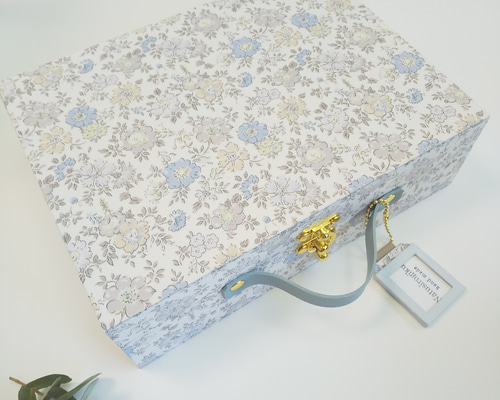 トランクBOX(カルトナージュ、リバティ Arona シルキーグレー） フリー