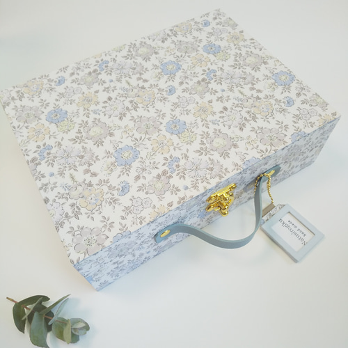 トランクBOX(カルトナージュ、リバティ Arona シルキーグレー） フリー