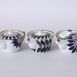 【波佐見焼　ポット】ポット　ブルーフラワー 4枚目の画像