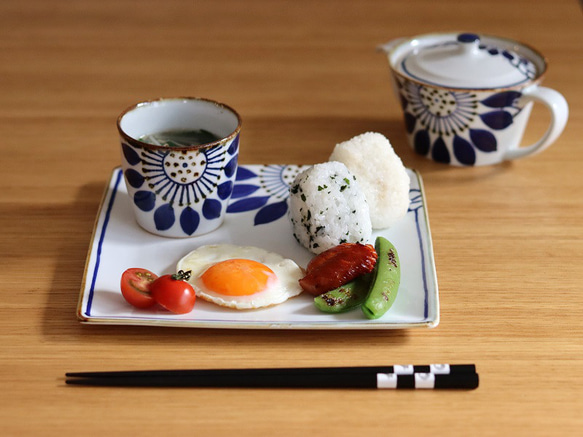 【波佐見焼　ポット】ポット　ブルーフラワー 8枚目の画像