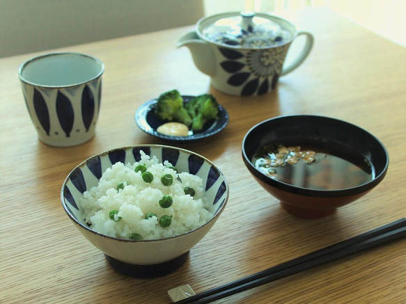 【波佐見焼　ポット】ポット　ブルーフラワー 5枚目の画像