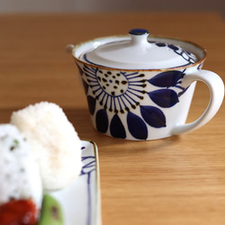 【波佐見焼　ポット】ポット　ブルーフラワー 7枚目の画像