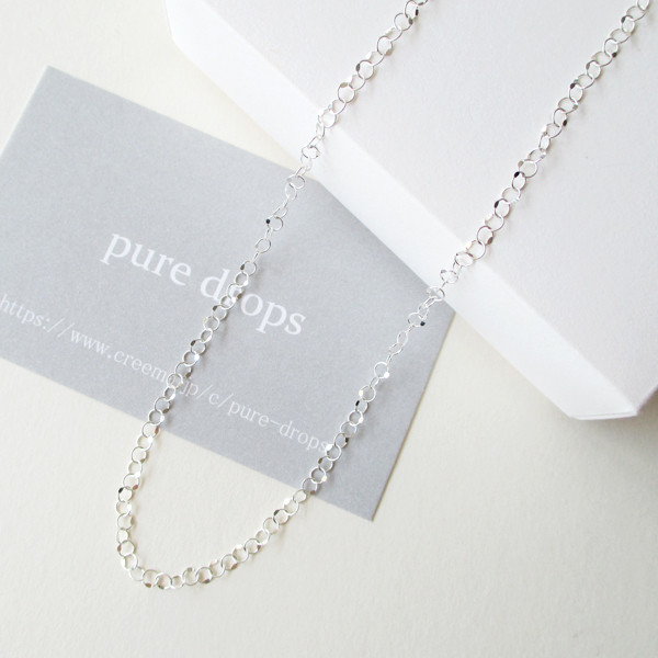 SV925 スターリングシルバー キラキラバブルチェーン ショートネックレス 長さ45cm　(pdn-0040)