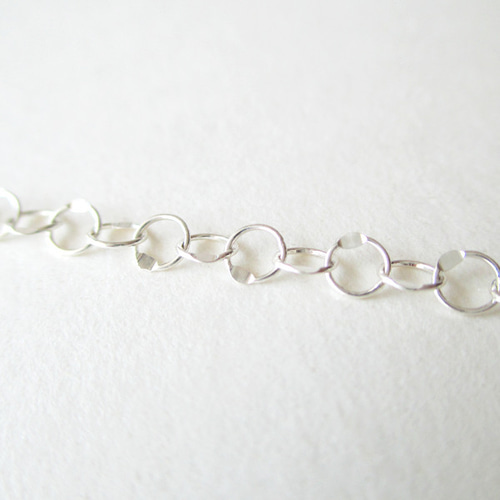 SV925 スターリングシルバー キラキラバブルチェーン ロングネックレス