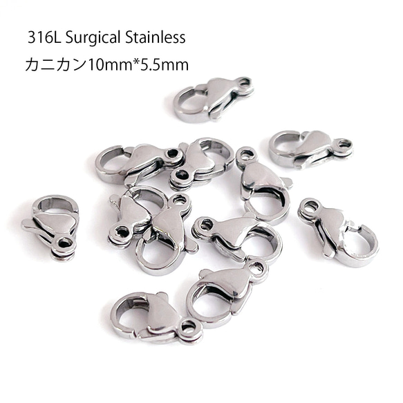 ess102 [10 件] 約。 10*5.5mm 龍蝦爪扣，醫用不鏽鋼 第1張的照片