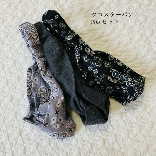 バンダナ クロス ブラック ビンテージ クロス柄 バンダナ 黒 60's