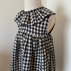 再販⭐︎ギンガムチェック柄ノースリーブワンピース　ベビーワンピース　セーラー襟　ベビー服　キッズ服　サマーワンピース　 4枚目の画像