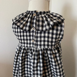 再販⭐︎ギンガムチェック柄ノースリーブワンピース　ベビーワンピース　セーラー襟　ベビー服　キッズ服　サマーワンピース　 5枚目の画像