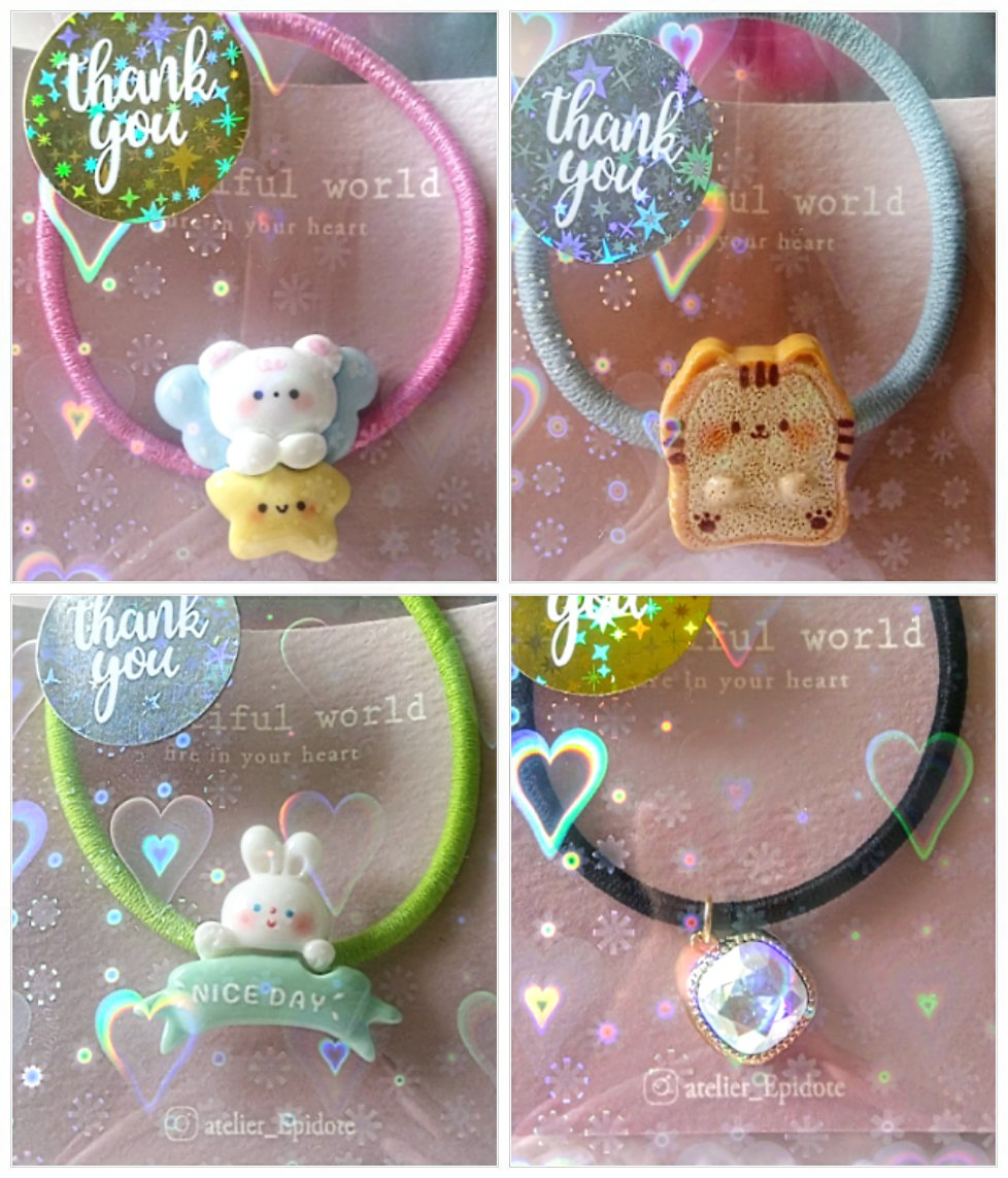 ４本セット 手首ゴム キラキラSWAROVSKICRYSTALS Treasure