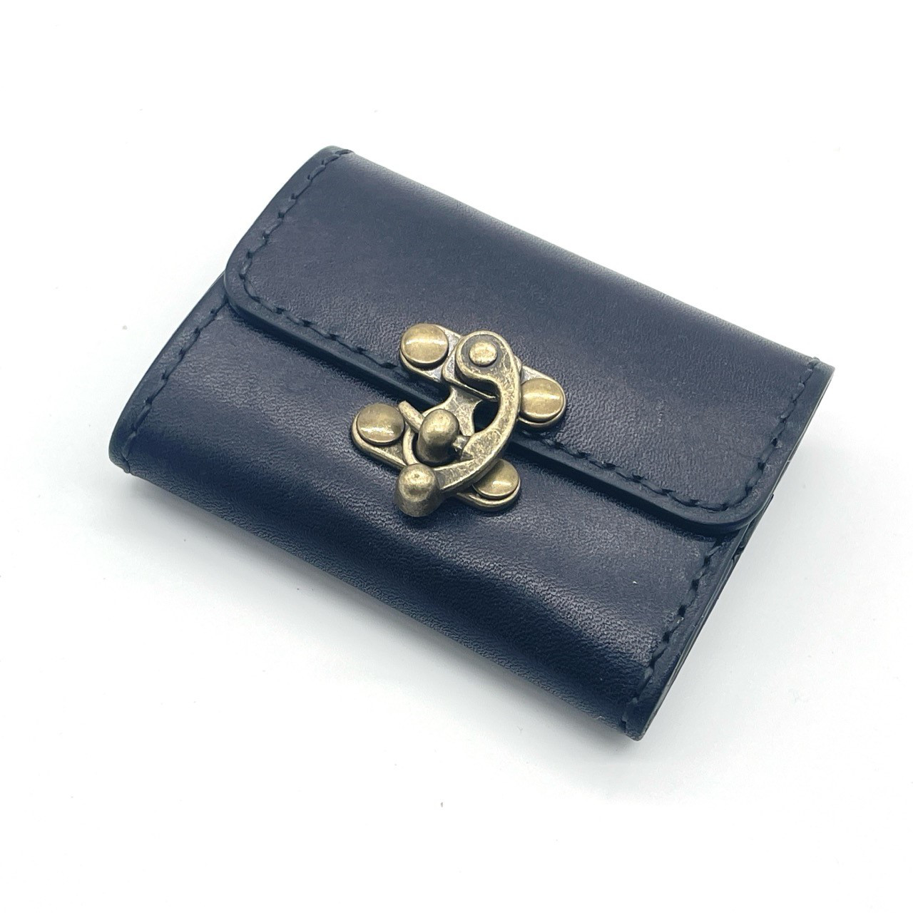 【現物販売】ミニマル過ぎないシンプルな小さい革製お財布 フック金具栃木レザー