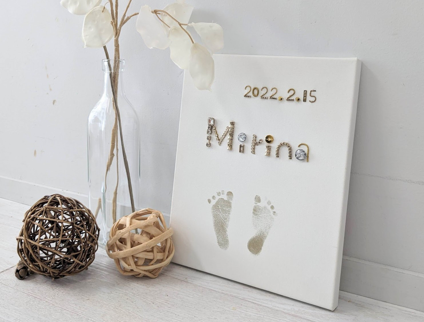 お名前ビジューボード [F3/273×220] ゴシック体