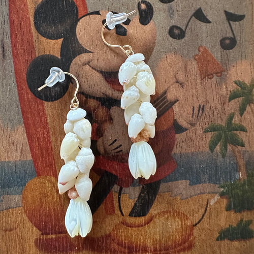 ニイハウシェルピアス　ハワイ島 希少 ニイハウシェル ピアス