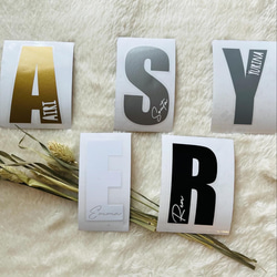 おしゃれ＊イニシャルお名前ステッカー＊ 耐水シール お名前シール オーダー インテリアステッカー かわいい 人気 2枚目の画像