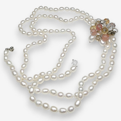 本真珠ネックレス ラリエット パール約6.0-7.5mm 1メートルオール