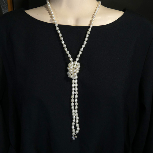 本真珠ネックレス ラリエット パール約6.0-7.5mm 1メートルオール