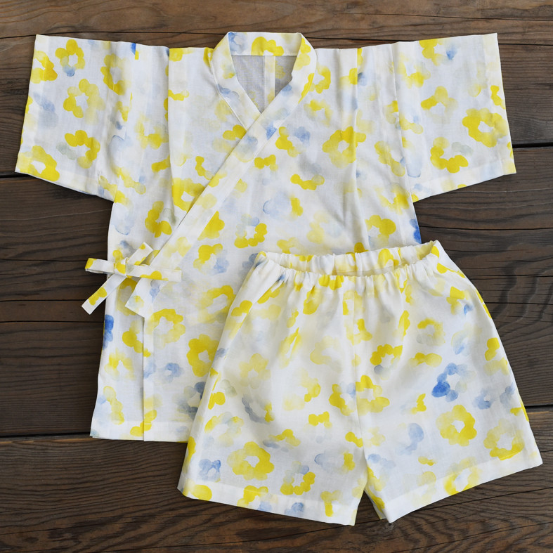 kuuki甚平 100〜110サイズ（黄色いお花）