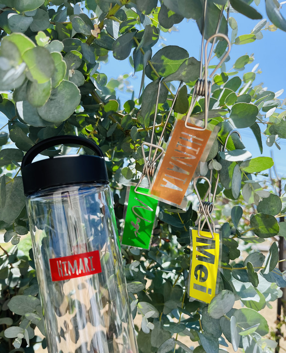 ステンドグラス風☆半透明お名前ロゴステッカー＊お名前シール 耐水シール ロゴ 部活 推し活 おしゃれ 3枚目の画像