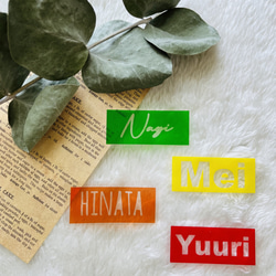 ステンドグラス風☆半透明お名前ロゴステッカー＊お名前シール 耐水シール ロゴ 部活 推し活 おしゃれ 5枚目の画像