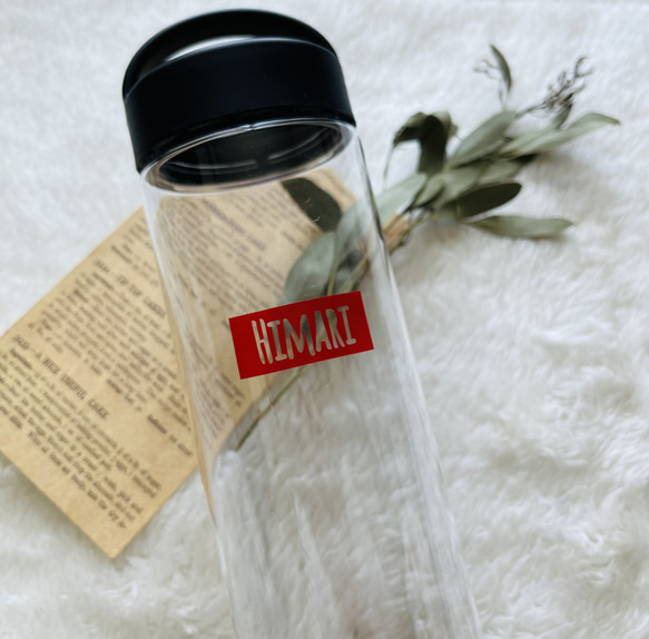 ステンドグラス風☆半透明お名前ロゴステッカー＊お名前シール 耐水シール ロゴ 部活 推し活 おしゃれ 6枚目の画像