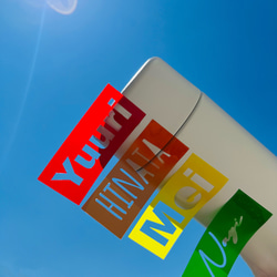 ステンドグラス風☆半透明お名前ロゴステッカー＊お名前シール 耐水シール ロゴ 部活 推し活 おしゃれ 1枚目の画像