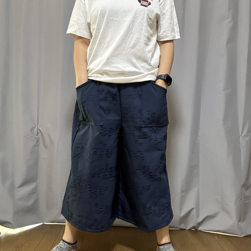未使用着物リメイク　縮緬キュロットスカート　ガウチョパンツ 着物リメイク☆もうキュロットでイイよね？｜アトリエ＊こんぺいとう