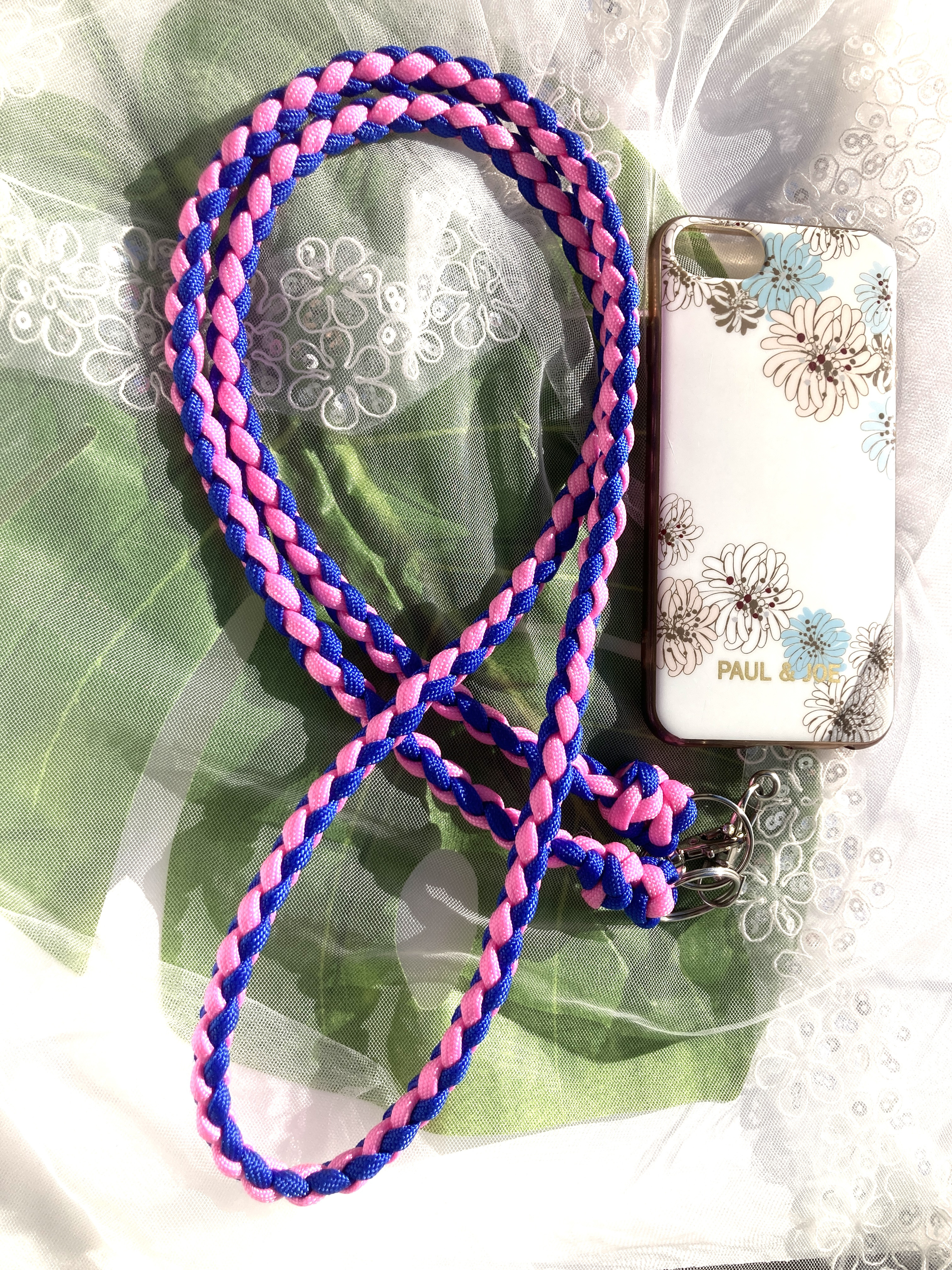 オーダー見本】パラコード スマホハンドストラップ ツイード 推し活