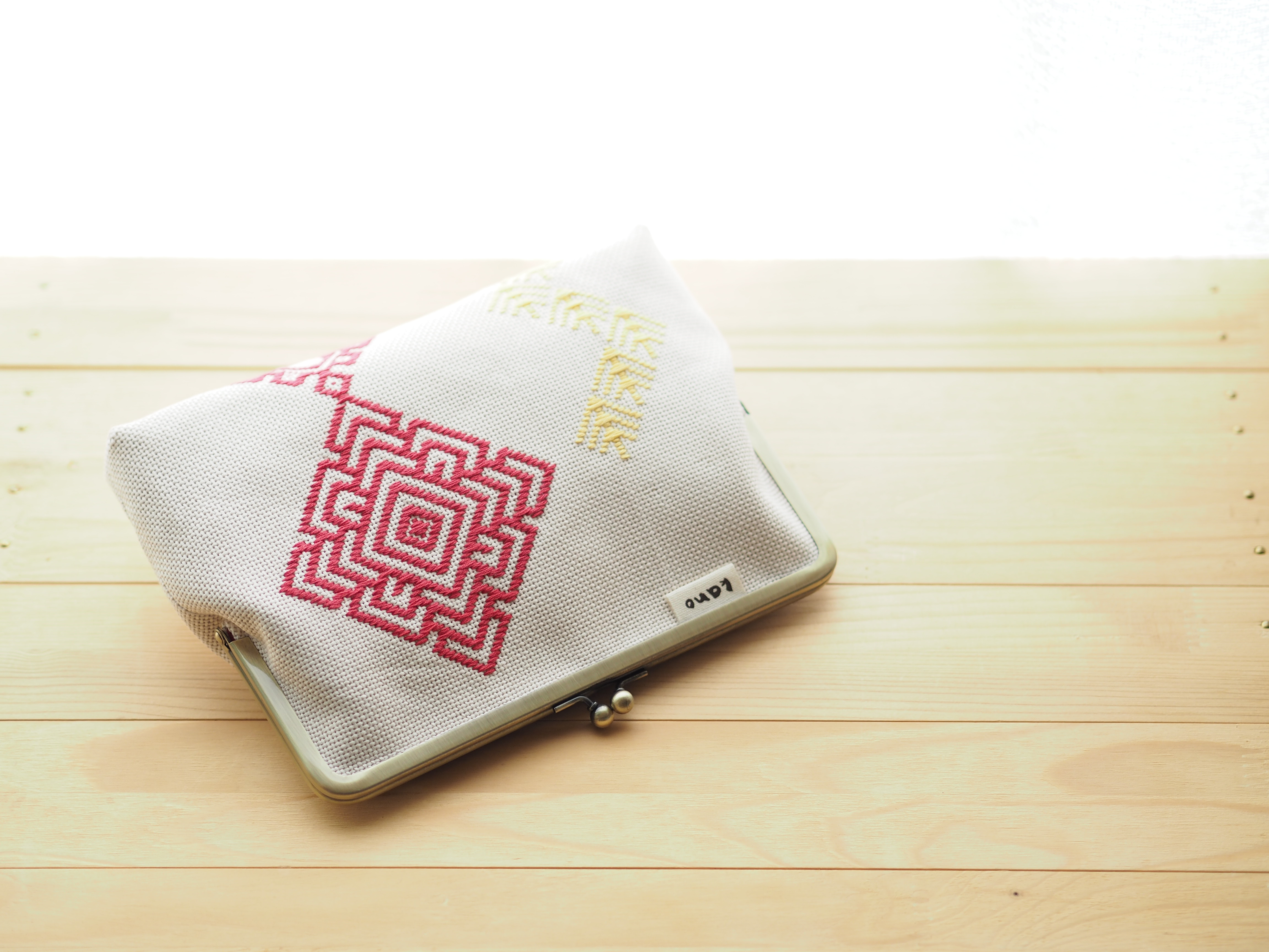 北欧風こぎん刺し・がま口ぽーち