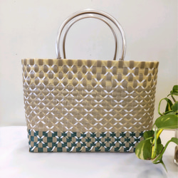 プラカゴ、モスグリーン1色 ハンドメイド お出かけやお仕事に！シック