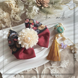 ハンドメイド☆刺繍リボンと引き揃え糸のヴィンテージ風ヘアアクセサリー ハンドメイド☆刺繍リボンと引き揃え糸のヴィンテージ風ヘアアクセサリー