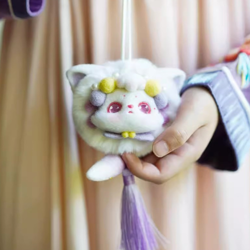 吉祥うさぎ ウールボールちくちくマスコット 羊毛フェルト完成品 羊毛