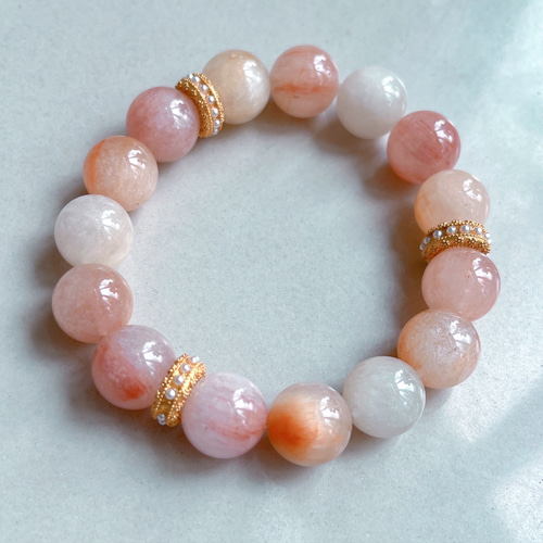 ピンクサゲニティック天然石ブレス　キラキラサゲ サゲニティッククォーツ】ピンクサゲニティッククォーツ 天然石