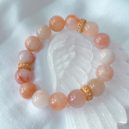 ピンクサゲニティック天然石ブレス　キラキラサゲ サゲニティッククォーツ】ピンクサゲニティッククォーツ 天然石