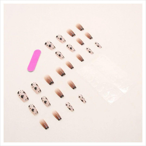 N459》既成ネイルチップ24枚セット ニュアンス 大人可愛い 茶色 ギャル