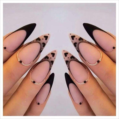 ネイル ネイルチップオーダー グラデーション ワンホン ちゅるん フレンチ 黒 ネイル ネイルチップオーダー グラデーション ワンホン ちゅるん