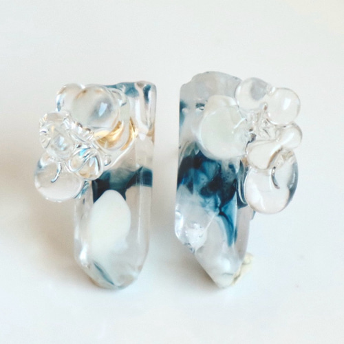 174 お高ビーズ＆レジンステンレスカボション　ハンドメイドピアスorイヤリング 174 お高ビーズ＆レジンステンレスカボション ハンドメイドピアスor