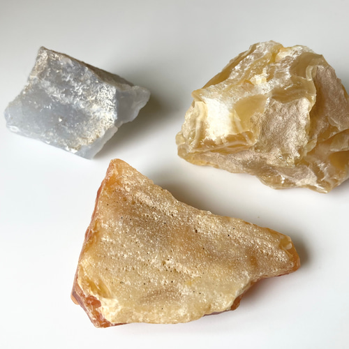 国産瑪瑙原石 3色セット Japanese natural Agate rough 3pcs set 日本