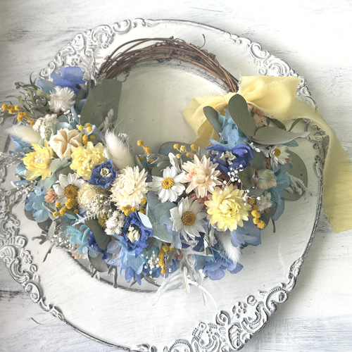 再販＞夏にピッタリの爽やかハーフリース リース Atelier sol daisy