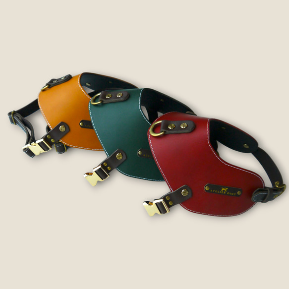 姫路レザー ノルウェージャン 犬用ハーネス カラーシリーズ 【小型