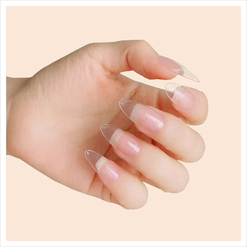 N489》オーバル クリアチップ180枚 アプレ 長さだし フルチップ 透明