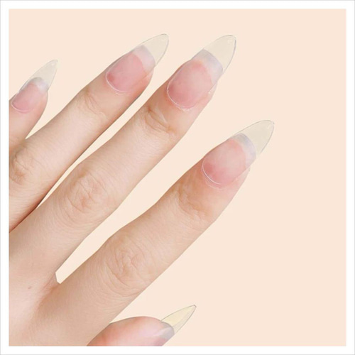 N489》オーバル クリアチップ180枚 アプレ 長さだし フルチップ 透明